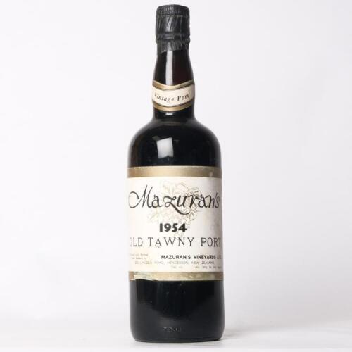 (1) 1954 Mazuran's Old Tawny Port, West Auckland