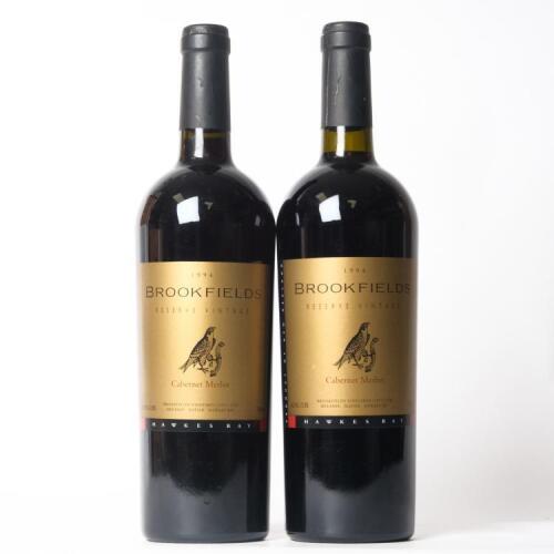 (2) 1994 Brookfields Reserve Gold Label Cabernet Sauvignon/Merlot, Hawkes Bay