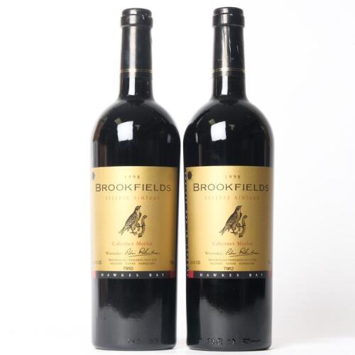 (2) 1998 Brookfields Reserve Gold Label Cabernet Sauvignon/Merlot, Hawkes Bay