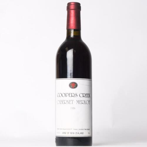 (1) 1986 Coopers Creek Cabernet Sauvignon/Merlot, Huapai