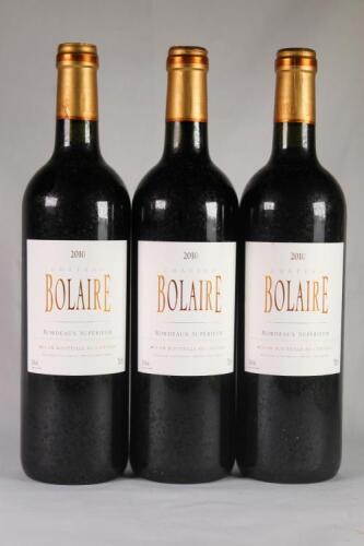 (3) 2010 Chateau Bolaire Bordeaux Superieur