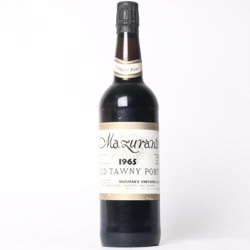 (1) 1965 Mazuran's Old Tawny Port, West Auckland