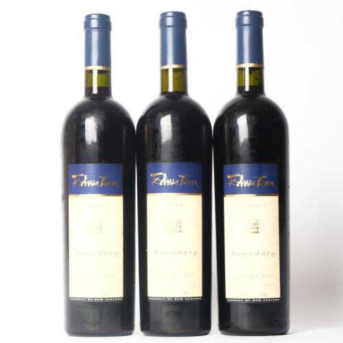 (3) 1998 Te Awa Farm Boundary Merlot/Cabernet Sauvignon/Franc, Hawkes Bay