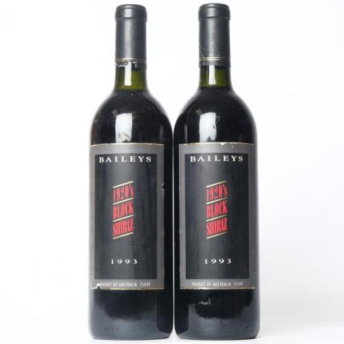(2) 1993 Baileys 1920's Block Shiraz, Rutherglen VIC