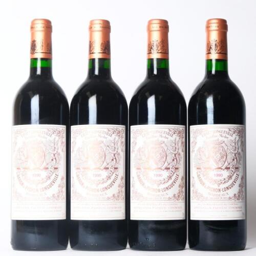 (4) 1990 Chateau Pichon-Longueville au Baron de Pichon-Longueville 2eme Cru Classe, Pauillac