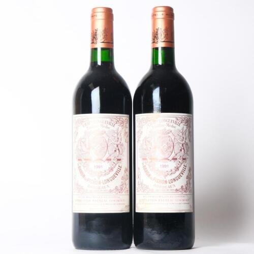 (2) 1991 Chateau Pichon-Longueville au Baron de Pichon-Longueville 2eme Cru Classe, Pauillac