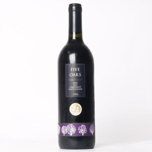 (1) 2000 Five Oaks SGS Cabernet Sauvignon, Yarra Valley VIC