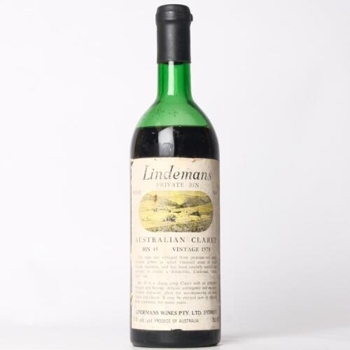(1) 1975 Lindemans Bin 45 Claret, South Eastern Australia