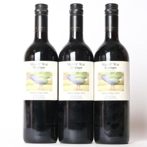 (3) 2010 Man O'War Motutapu The Takahe Series Merlot/Malbec, Waiheke