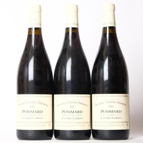 (3) 2001 Domaine Vincent Girardin Clos des Lambots Vieilles Vignes Pommard, Cote de Beaune
