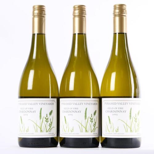 (3) 2015 Pyramid Valley Vineyards Field of Fire Chardonnay, Waikari