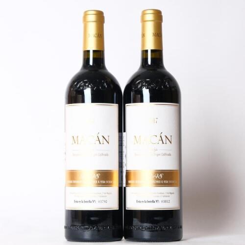 (2) 2017 Bodegas Benjamin de Rothschild & Vega Sicilia Macan Rioja