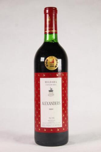 (1) 1991 Mildara Alexanders&nbsp;Cabernet Sauvignon/Shiraz, Coonawarra