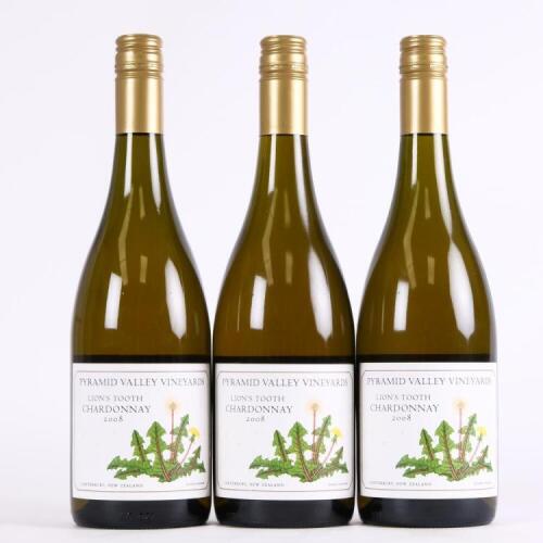 (3) 2008 Pyramid Valley Vineyards Lion's Tooth Chardonnay, Waikari