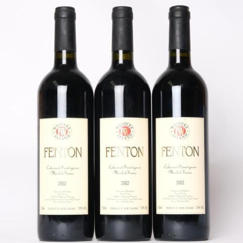 (3) 2002 Fenton Estate Cabernet Sauvignon/Merlot/Franc, Waiheke