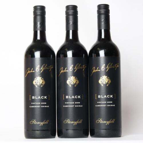 (3) 2009 Stonyfell John B Glaetzer Black Cabernet Sauvignon/Shiraz, Langhorne Creek SA