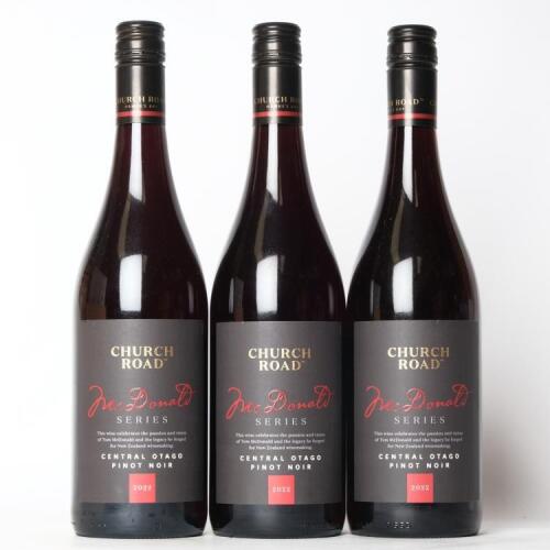 (3) 2022 Church Road McDonald Series Pinot Noir, Central Otago