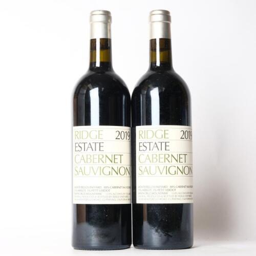 (2) 2019 Ridge Estate Cabernet Sauvignon, Santa Cruz USA