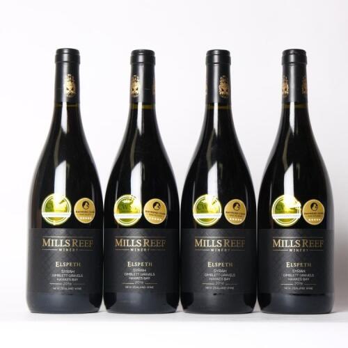 (4) 2016 Mills Reef Winery Elspeth Syrah, Gimblett Gravels
