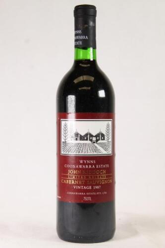 (1) 1987 Wynns John Riddoch Cabernet Sauvignon, Coonawara SA