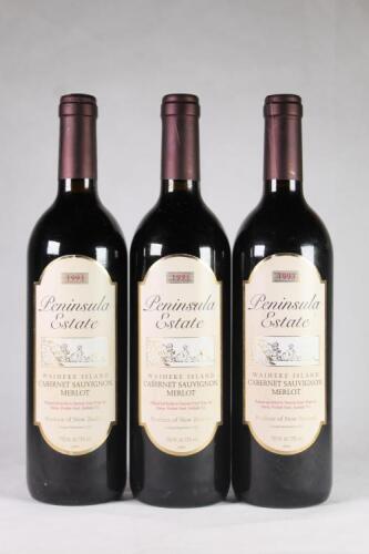(3) 1993 Peninsula Estate Cabernet Sauvignon/Merlot, Waiheke