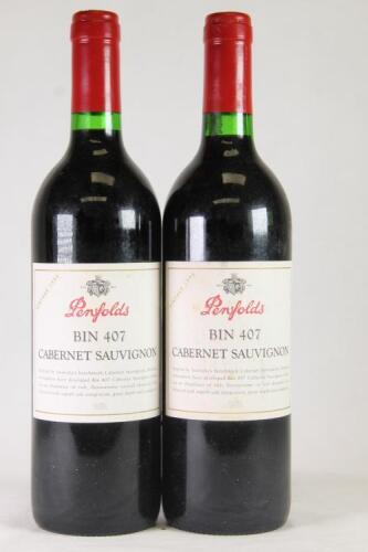 (2) 1998 Penfolds Bin 407 Cabernet Sauvignon, South Australia