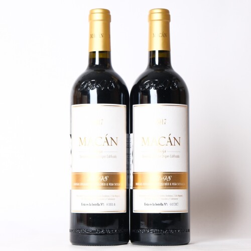 (2) 2017 Bodegas Benjamin de Rothschild & Vega Sicilia Macan Rioja