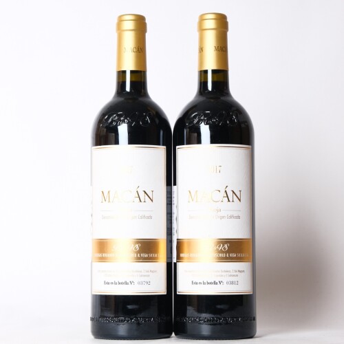 (2) 2017 Bodegas Benjamin de Rothschild & Vega Sicilia Macan Rioja