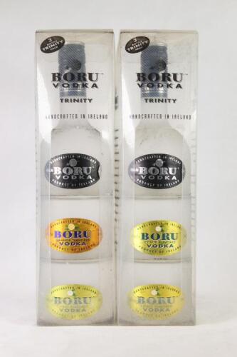 (2) Boru Vodka Trinity 3 x 200ml : Unflavoured,Orange,Citrus