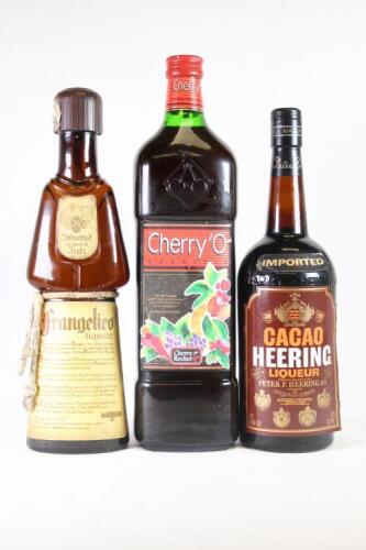 Three Cherry , Cacao & Hazelnut liquers in one lot