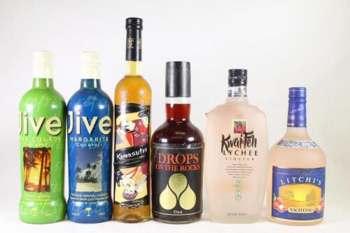 Six liqueur bottles in one lot