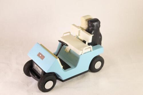 (1) Jim Beam Ceramic Decanter Golf Cart Kentucky Straight Bourbon Whiskey 100 months old,750ml, 80 proof