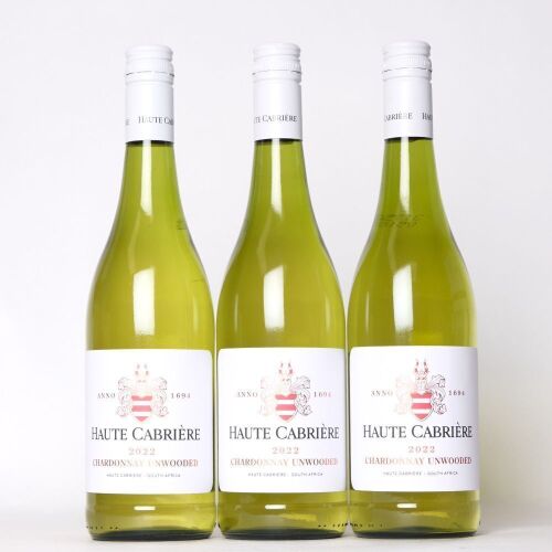 (3) 2022 Haute Cabriere Unwooded Chardonnay, South Africa