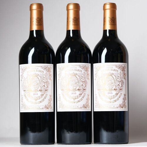 (3) 2015 Chateau Pichon-Longueville au Baron de Pichon-Longueville 2eme Cru Classe, Pauillac
