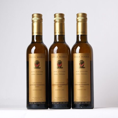 (3) 2003 Villa Maria Cellar Selection Late Harvest Gewuztraminer 375ml, Marlborough