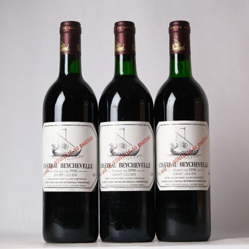 (3) 1990 Chateau Beychevelle 4eme Cru Classe, St Julien