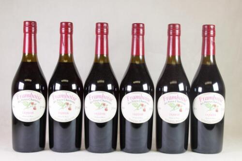 Six bottles of des Peres Chartreux Framboise 500ml 21% abv in one lot