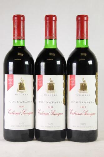 Three bottles of Mildara Cabernet Sauvignon in one lot