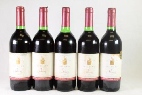 Five bottles of Mildara Shiraz in one lot