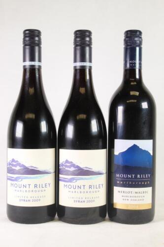 Three bottles of Mount Riley red wine in one lot