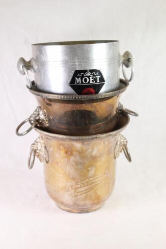 Three Champagne ice buckets in one lot