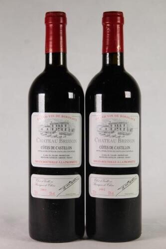 (2) 2002 Chateau Brisson, Cotes de Castillon