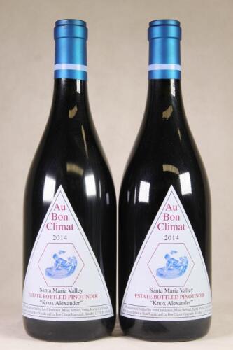 (2) 2014 Au Bon Climat Knox Alexander Pinot Noir, Santa Barbara USA