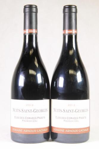 (2) 2013 Domaine Arnoux-Lachaux Nuits St Georges Clos des Corvees Pagets 1er Cru, Cote de Nuits