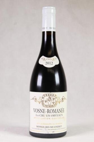 (1) 2012 Mongeard-Mugneret Vosne Romanee Les Orveaux 1er Cru, Cote de Nuits