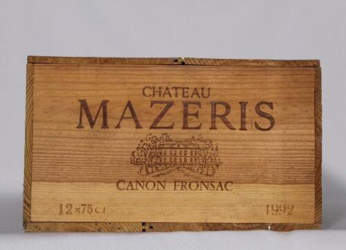 (12) 1992 Chateau Mazeris, Canon-Fronsac
