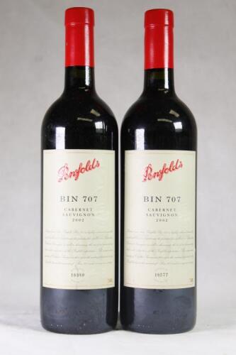 (2) 2002 Penfolds Bin 707 Cabernet Sauvignon, South Australia