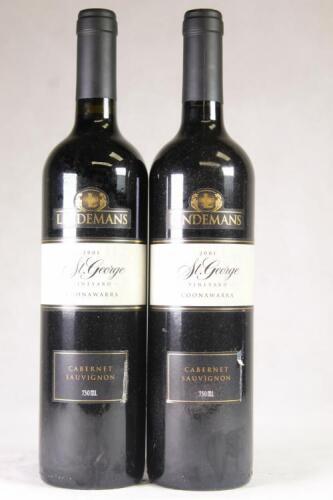 (2) 2001 Lindemans St George Cabernet Sauvignon, Coonawarra SA