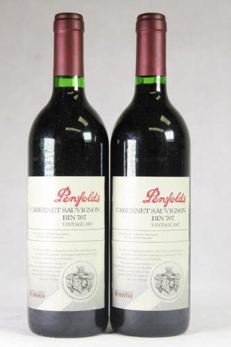 (2) 1997 Penfolds Bin 707 Cabernet Sauvignon, South Australia