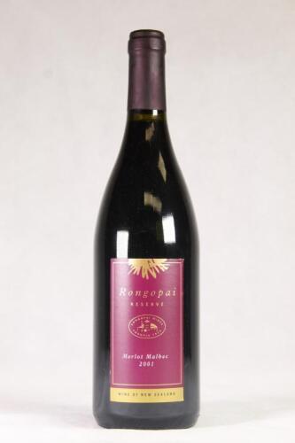 (1) 2001 Rongopai Reserve Merlot/Malbec, Te Kauwhata